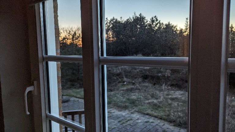 Blick aus dem Fenster. So ca. 18:30 Uhr.